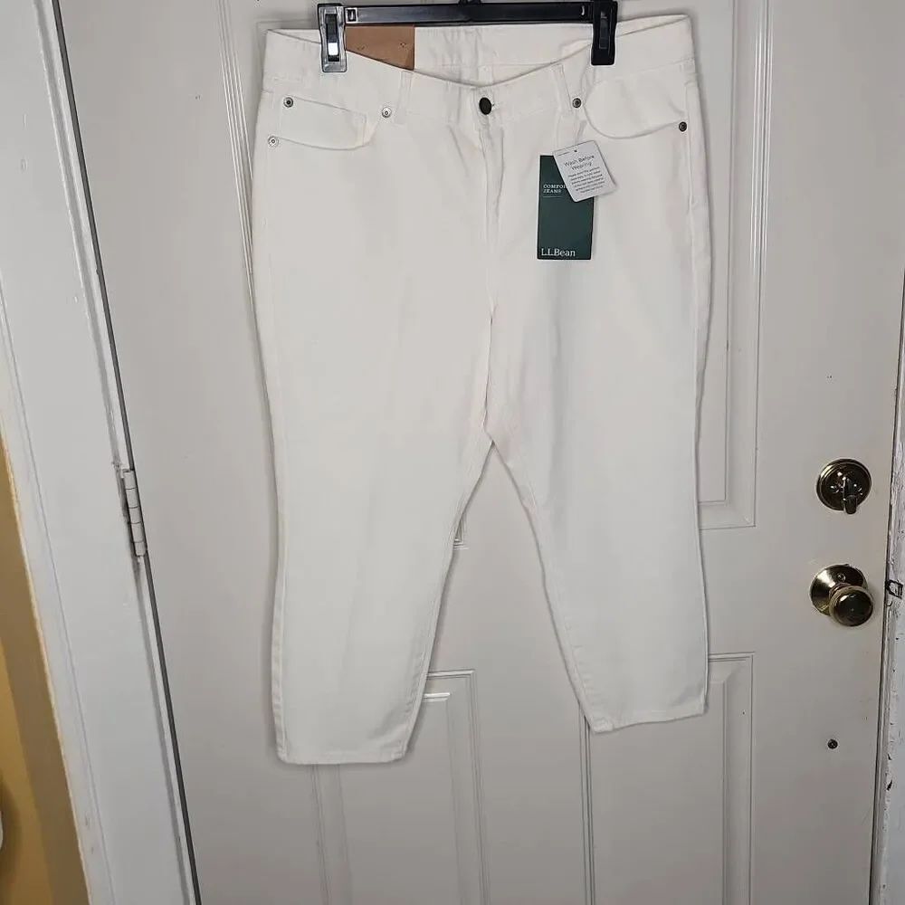 L.L.bean comfort knit paperwhite capri jeans women's size 16 petite